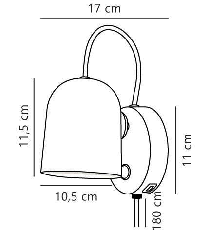 Angle GU10 | Vägglampa | Grå