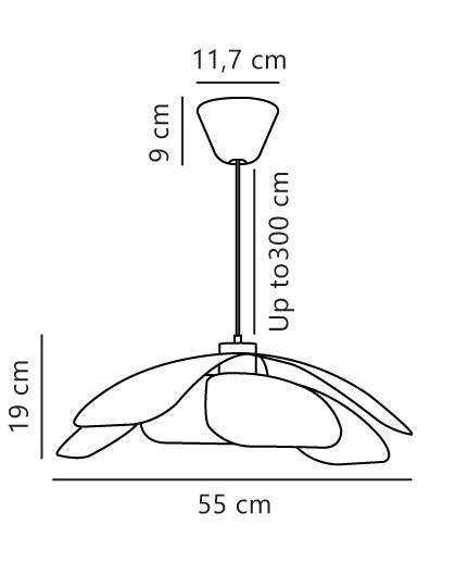 Maple 55 | Taklampa | Svart