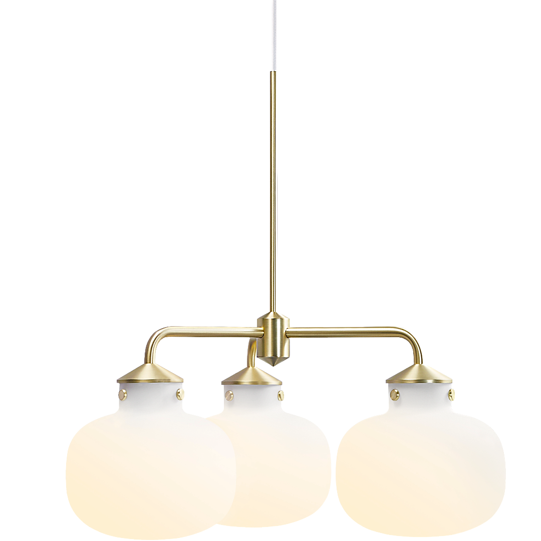 Outlet: Raito 3-Arm | Hanglamp | Wit/Messing