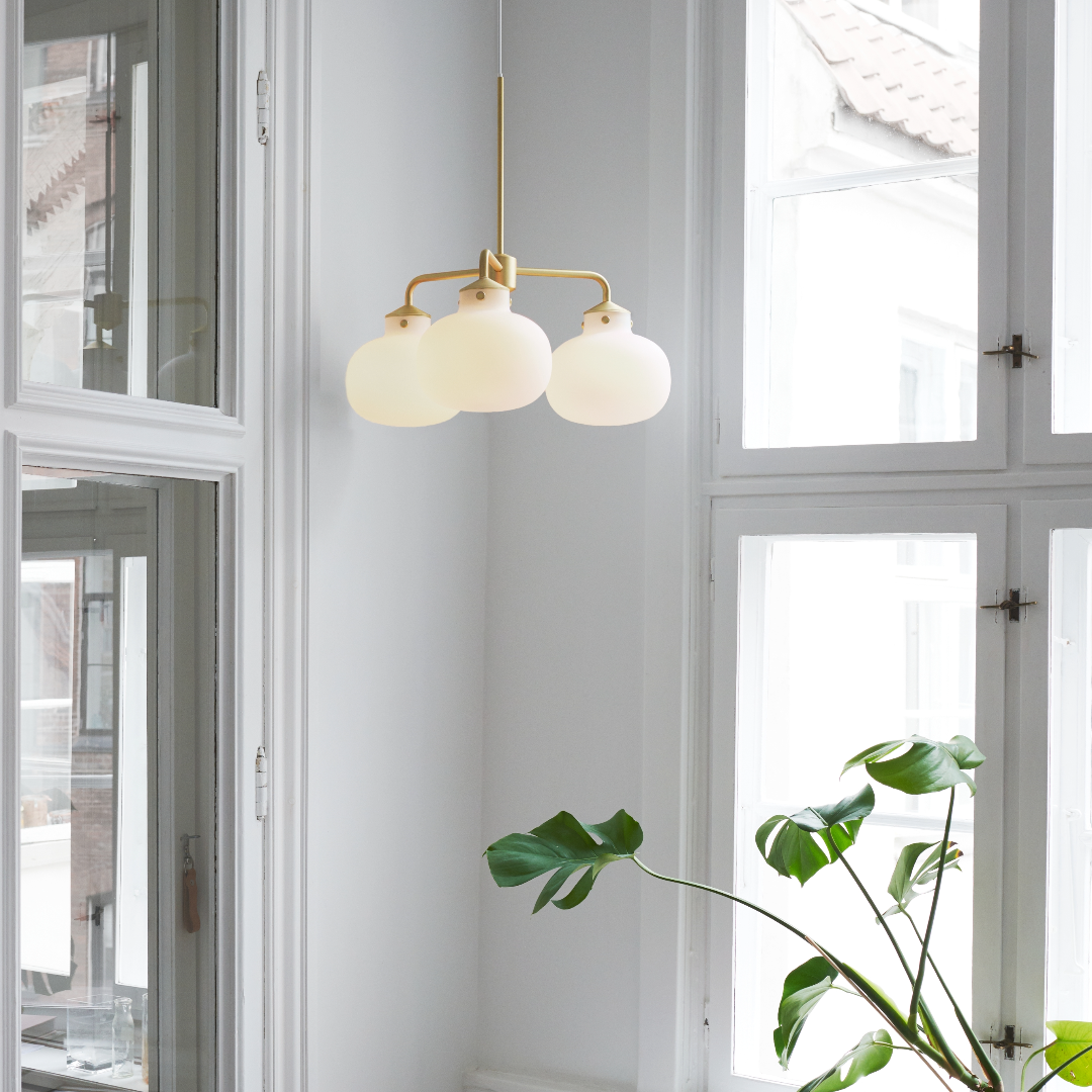 Outlet: Raito 3-Arm | Hanglamp | Wit/Messing